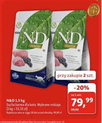 Sucha karma dla kota N & D promocja w MAXI ZOO