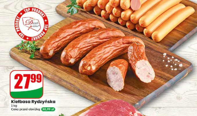Kiełbasa rydzyńska Agro Rydzyna promocja w Dino