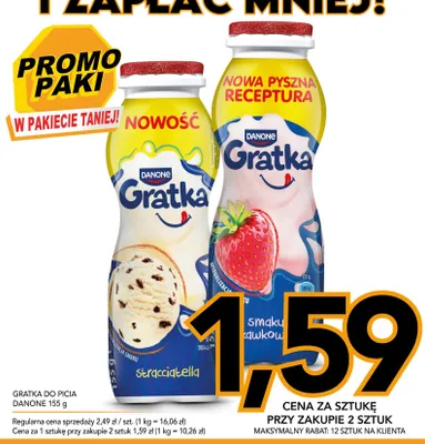 Jogurt pitny Gratka do picia stracciatella Danone promocja w Kupiec