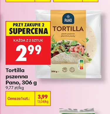 Tortilla pszenna Pano promocja w Biedronka