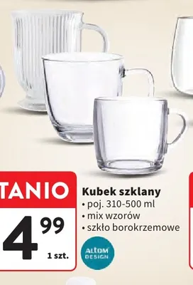 Kubek szklany Altom promocja w Intermarche