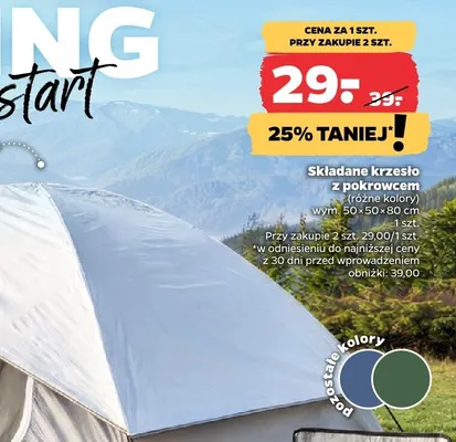 Składane krzesło z pokrowcem promocja w Netto