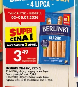 Parówki Berlinki Classic promocja w Twój Market
