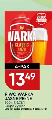 Piwo Warka jasne pełne promocja w Chata Polska