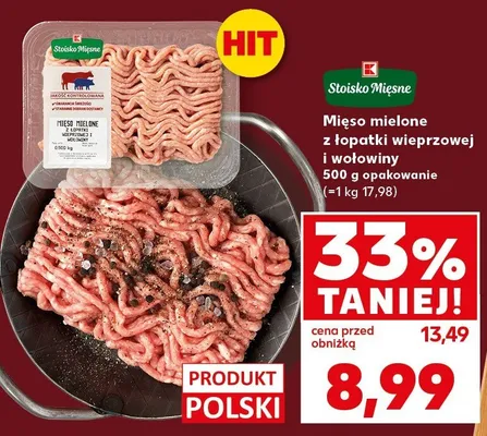 Mięso mielone z łopatki wieprzowej i wołowiny promocja w Kaufland