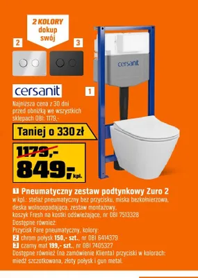 Pneumatyczny zestaw podtynkowy Cersanit Zuro 2 promocja w OBI