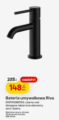 Bateria umywalkowa Riva czarny mat promocja w Castorama