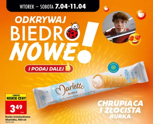 Rurka śmietankowa promocja w Biedronka