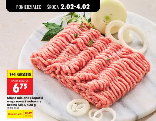 Mięso mielone z łopatki wieprzowej i wołowiny  promocja w Biedronka
