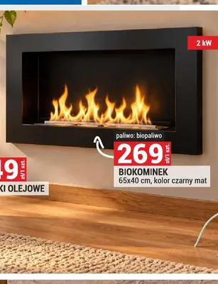 Biokominek 65x40 cm czarny mat promocja w Merkury Market