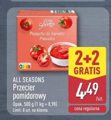 Przecier pomidorowy All Seasons promocja w Aldi