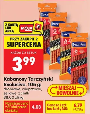 Kabanosy Tarczyński z chilli 105g promocja w Biedronka