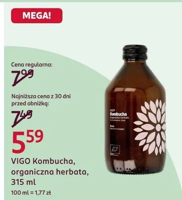 Kombucha organiczna herbata promocja w Rossmann