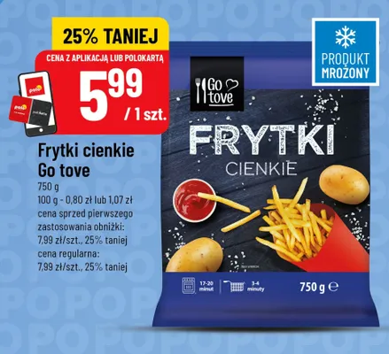 Frytki cienkie Go tove promocja w POLOmarket