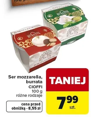 Ser mozzarella różne rodzaje promocja w Carrefour