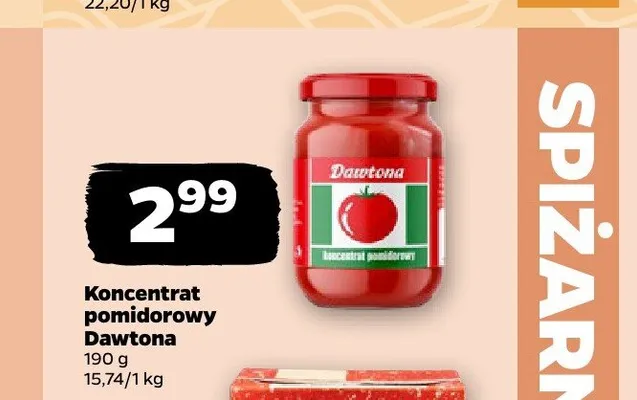 Koncentrat pomidorowy Dawtona promocja w Netto