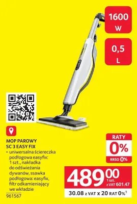 Mop parowy Kärcher SC 3 Easy Fix promocja w Selgros