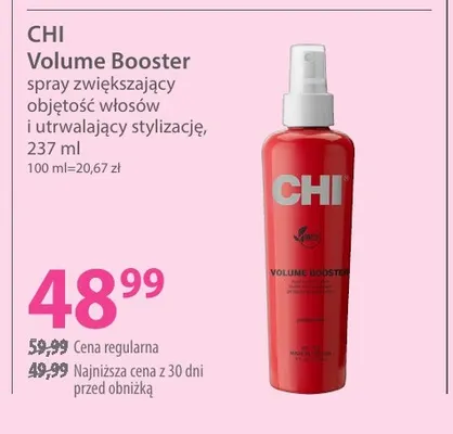 Volume Booster spray zwiększający objętość włosów i utrwalający stylizację CHI promocja w Hebe