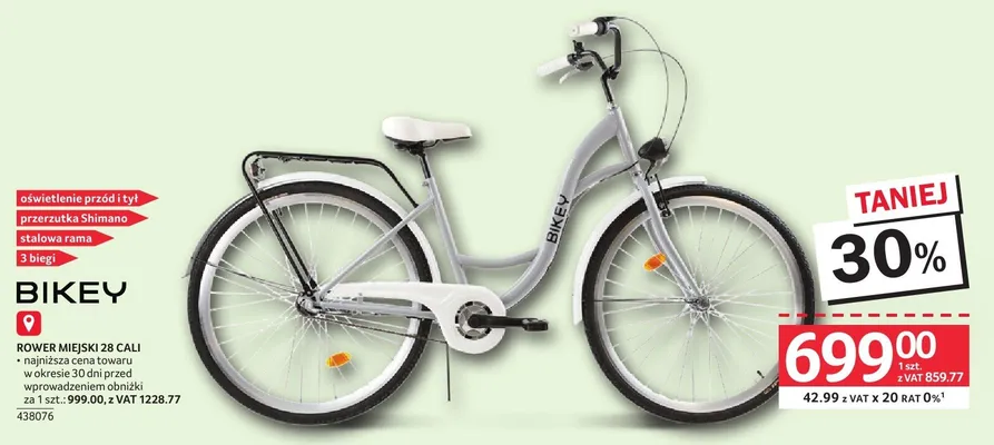 Rower miejski Bikey 28 cali promocja w Selgros