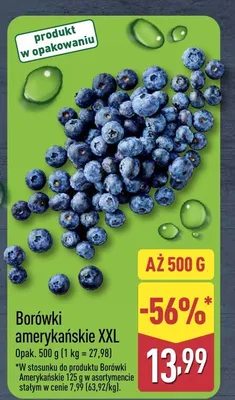 Borówki amerykańskie XXL promocja w Aldi