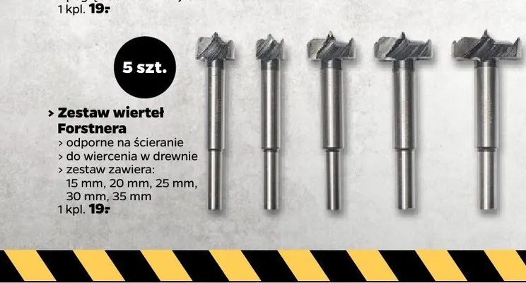 Zestaw wierteł Forstnera promocja w Netto