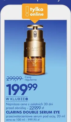 Serum Clarins Double Serum Eye przeciwzmarszczkowe serum pod oczy promocja w Super-Pharm