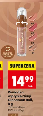 Pomadka w płynie Niuqi Cinnamon Roll promocja w Biedronka