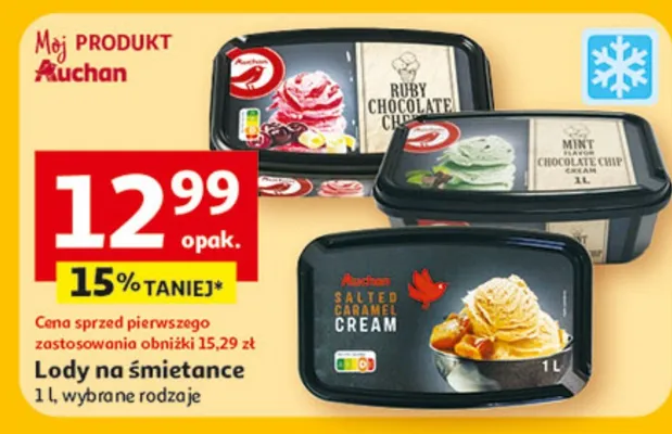 Lody na śmietance promocja w Auchan
