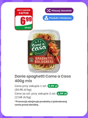 Danie spaghetti Come a Casa promocja w Dino