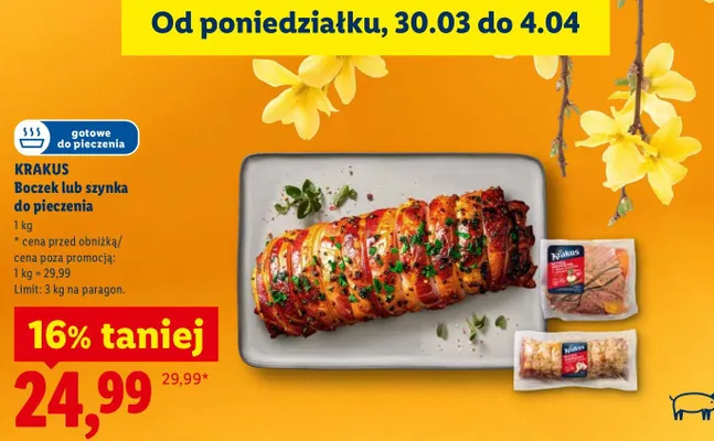 Boczek lub szynka do pieczenia promocja w Lidl