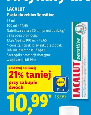 Pasta do zębów Lacalut Sensitive promocja w Lidl
