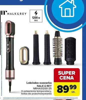 Lokówko-suszarka NALK & REY NRHAS1200-25 3 ustawienia temperatury, torba do przechowywania 1200W promocja w Carrefour Market