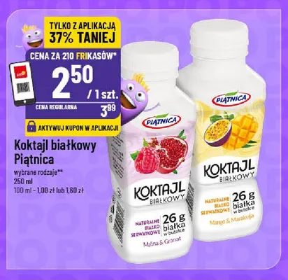 Koktajl białkowy malina i granat Piątnica promocja w POLOmarket