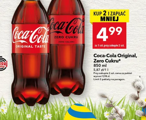 Napój Coca-Cola Zero Cukru promocja w LEWIATAN
