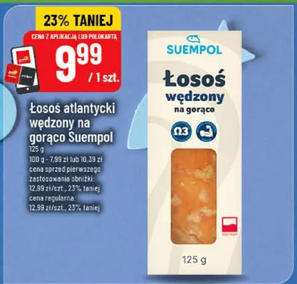 Łosoś atlantycki wędzony na gorąco Suempol promocja w POLOmarket