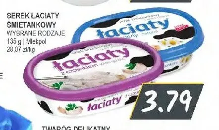 Serek puszysty Łaciaty z czosnkiem promocja w Słoneczko