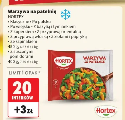Warzywa na patelnię z suszonymi pomidorami Hortex promocja w Intermarche
