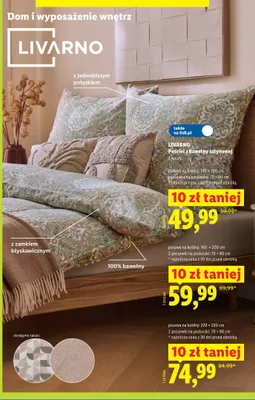 Pościel z bawełny satynowej Livarno 140x200 cm promocja w Lidl