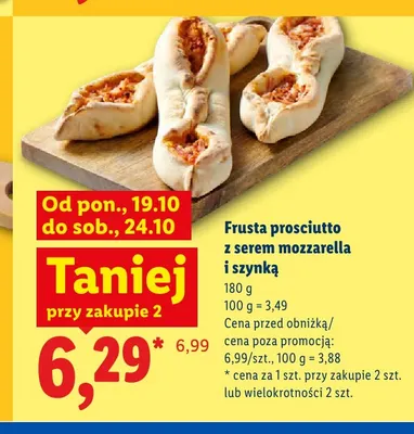 Frusta prosciutto z serem mozzarella i szynką promocja w Lidl