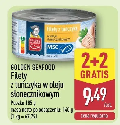 Filety z tuńczyka w oleju słonecznikowym promocja w Aldi