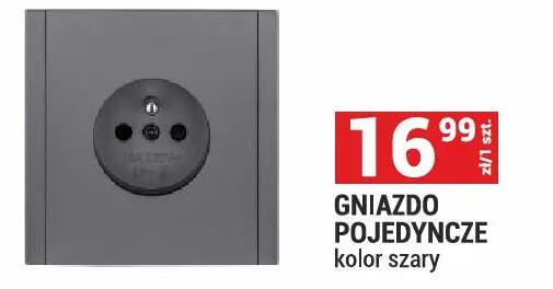 Gniazdo pojedyncze kolor szary promocja w Merkury Market