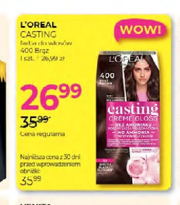 Farba do włosów L'Oréal Casting 400 Brąz promocja w Drogerie Jawa