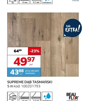 Wykładzina elastyczna Supreme Dąb Tasmański promocja w Komfort