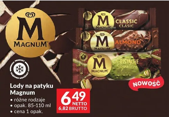 Lody na patyku Magnum różne rodzaje promocja w Makro