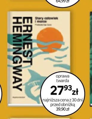 Książka Stary człowiek i morze oprawa twarda Ernest Hemingway promocja w Empik