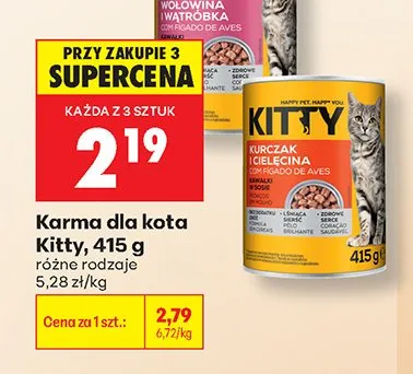 Karma dla kota Kitty kurczak i cielęcina promocja w Biedronka