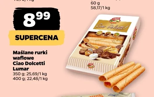 Maślane rurki waflowe Ciao Dolcetti Lumar promocja w Netto