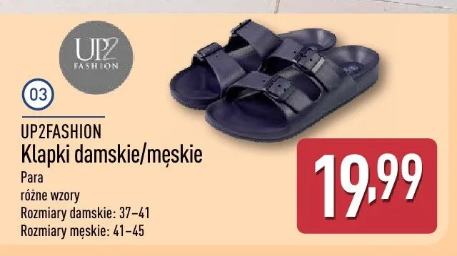 Klapki męskie UP2FASHION promocja w Aldi