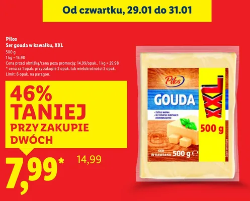 Ser gouda w kawałku, XXL promocja w Lidl