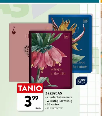 Zeszyt A5 w kratkę 60 kartek Interdruk promocja w Intermarche